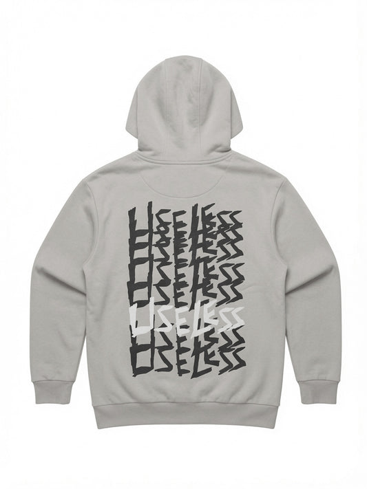 Scrawled Premium Oversized Hoodie Lightasphalt