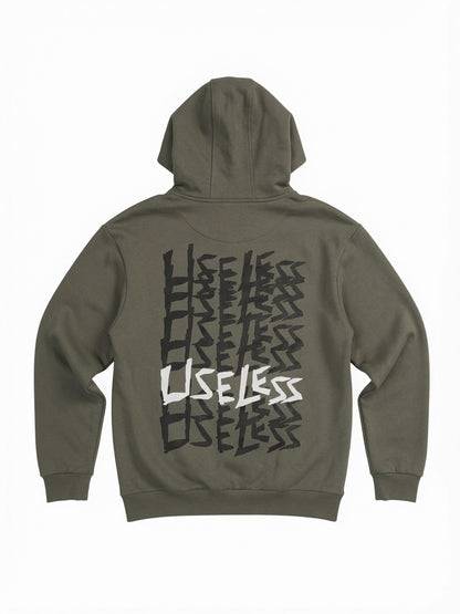 Scrawled Premium Oversized Hoodie Olive
