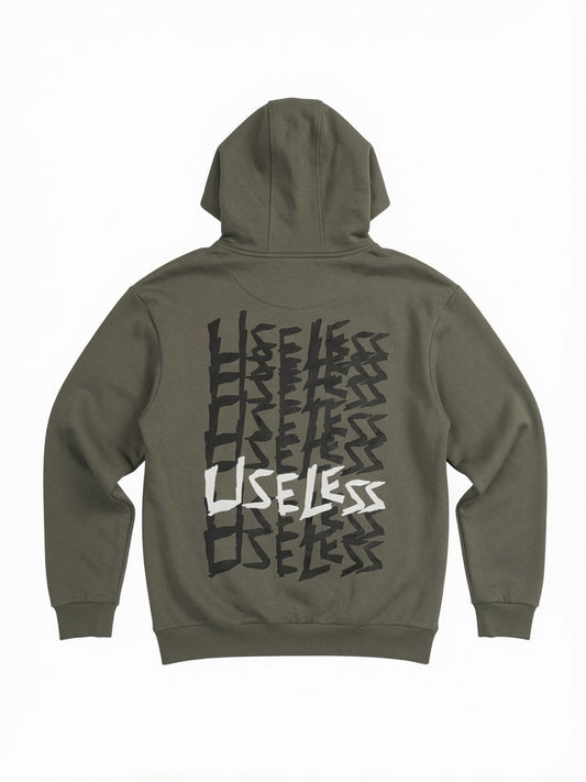 Scrawled Premium Oversized Hoodie Olive