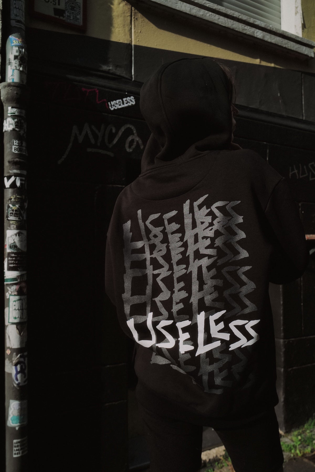 Scrawled Premium Oversized Hoodie Schwarz