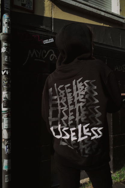 Scrawled Premium Oversized Hoodie Schwarz