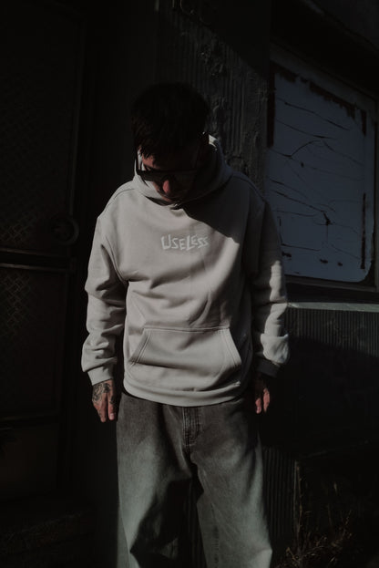 Scrawled Premium Oversized Hoodie Lightasphalt