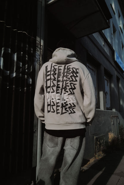 Scrawled Premium Oversized Hoodie Lightasphalt