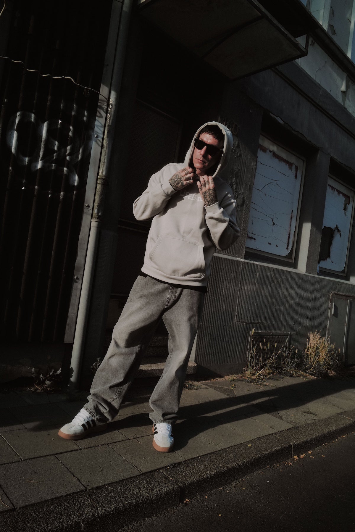 Scrawled Premium Oversized Hoodie Lightasphalt