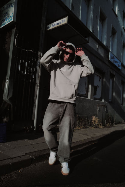 Scrawled Premium Oversized Hoodie Lightasphalt