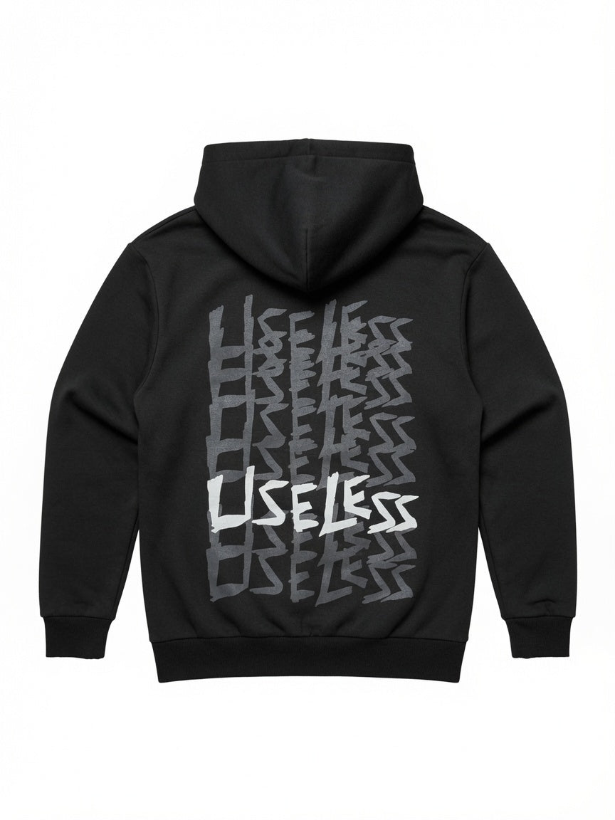 Scrawled Premium Oversized Hoodie Schwarz