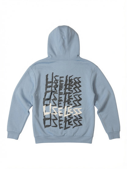 Scrawled Premium Oversized Hoodie Powderblue
