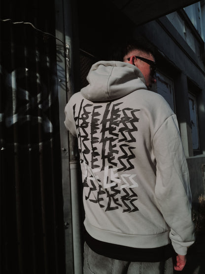 Scrawled Premium Oversized Hoodie Lightasphalt
