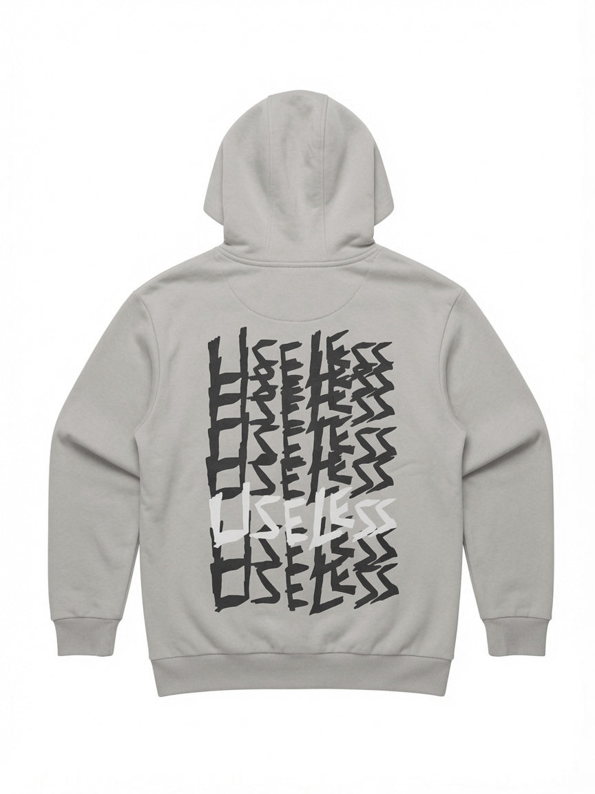 Scrawled Premium Oversized Hoodie Lightasphalt
