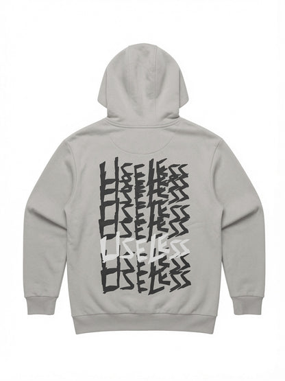Scrawled Premium Oversized Hoodie Lightasphalt