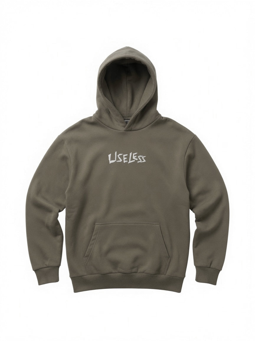 Scrawled Premium Oversized Hoodie Olive