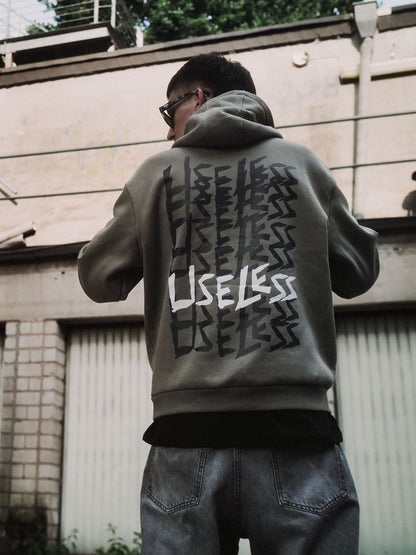 Scrawled Premium Oversized Hoodie Olive