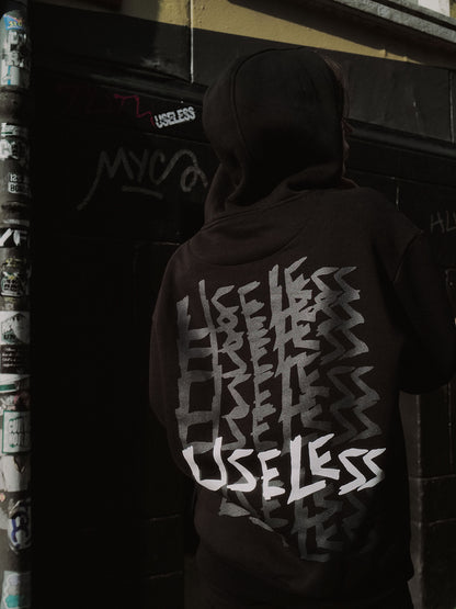 Scrawled Premium Oversized Hoodie Schwarz