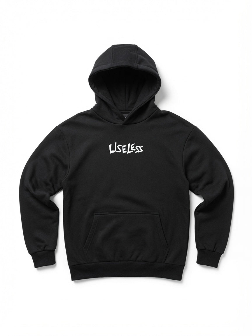 Scrawled Premium Oversized Hoodie Schwarz