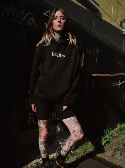 Scrawled Premium Oversized Hoodie Schwarz