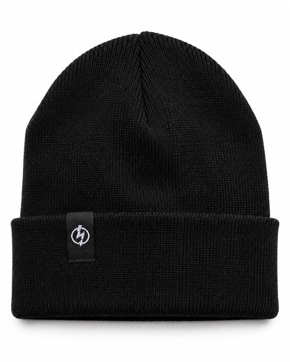 Bio Baumwolle Beanie Schwarz – Gesamtansicht